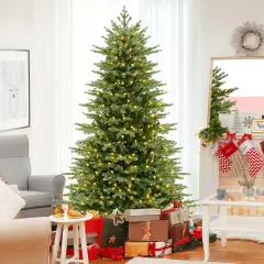 Artificial Christmas Tree with Lush PVC and Warm White LED Lights