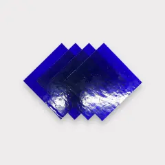 Midnight Blue Transparent COE 96 Fusible Glass Sheets / Mosaic Squares - 4 Pack