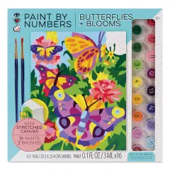 Bright Stripes iHeartArt Paint By Number Kit - Butterflies and Blooms