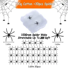 300 Sqft Spider Webs with 30 Fake Spiders,Stretchable DIY Cobwebs for Indoor/Outdoor Scary Atmosphere,Outside Garden Window Yard Tree home office Parties,Haunted Houses