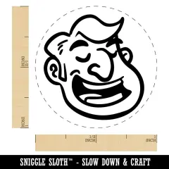 Smiling Talking Man Cartoon Head Self-Inking Rubber Stamp Crafting Planners Orange