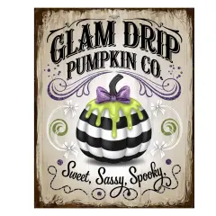 Glam Drip Pumpkin Halloween Sign