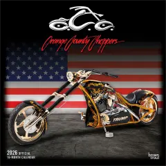 Orange County Choppers OFFICIAL | 2026 12 x 24 Inch (Hanging) Monthly Square Wall Calendar | Plastic-Free