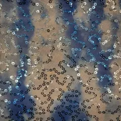 1 Yard Cloud Print Sequin Mesh Fabric Multipurpose