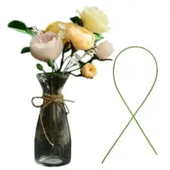 18 Gauge Stem Wire Diameter 1.7mm Dark Green Floral stem Wire 16 Inch Floral Stem Wire, 50PCS Floral Stem Wire Flower Arrangements - DIY Bouquet Handcrafts