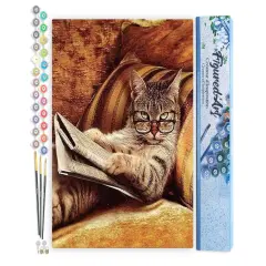 Figured'Art Paint by Numbers for Adults Don't mess with This Cat 16"x20" - Craft Art Painting DIY Kit Rolled Canvas without frame