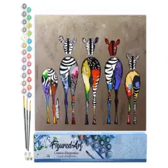 Figured'Art Paint by Numbers for Adults Zebras Back 16"x20" - Craft Art Painting DIY Kit Rolled Canvas without frame