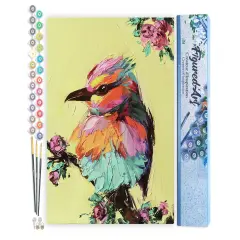 Figured'Art Paint by Numbers Kit for Adults Little Bird 16"x20" - Craft Art Painting DIY Kit Rolled Canvas without frame