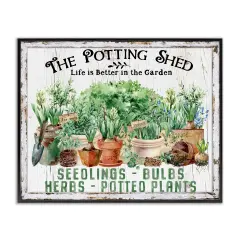 Stupell Industries Farmhouse Potting Shed Framed Giclee Wall Art Design by Creatif Belle