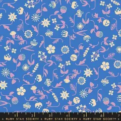 Flowery Florals in Lapis (rs1095 15) | Salutations | Rashida Coleman Hale | Ruby Star Society