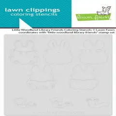 Lawn Clippings Coloring Stencils-Little Woodland Library Friends