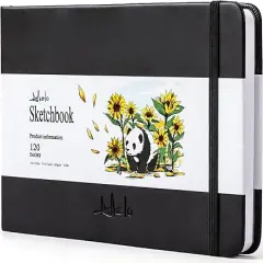 120 Pages Square Sketchbook for Drawing 122LB/180GSM Thick Paper