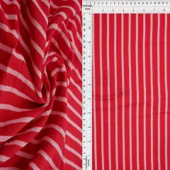 1 Yard Rayon Crepon Wash Vertical Stripe Yarn Dyed Woven Fabric Lightweight 51/52" Width RED