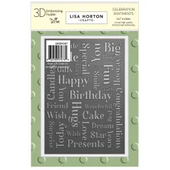 Lisa Horton Crafts Embossing Folder 5"X7"-Celebration Sentiments