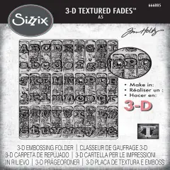 Sizzix 3D Texture Fades Embossing Folder A5 by Tim Holtz-Typewriter