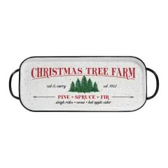 Rustic Farmhouse Style Tree Farm Metal Tray