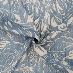 Yoryu Chiffon Denim 1 Yard Blue Lightweight Crinkled Polyester Fabric, 57/58" Wide