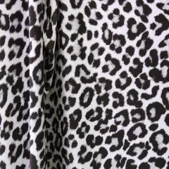 1 Yard Silver Leopard Stretch Velvet Fabric for Dancewear Costumes Leggings Activewear Streetwear (36" x 60") Inches Wide
