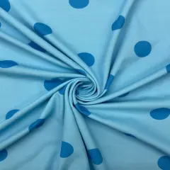 1 Yard Blue Polka Dot Spandex Fabric for Swimwear and Activewear 58"/60" Width