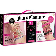 Juicy Couture: 2-In-1 Crystal Sunshine & Starlight Bracelets Kit Make It Real, Create 15 Bracelets, 436 Pieces, Create & Decorate Bracelets, 12 Juicy Charms, All-In-One, DIY Bead Jewelry Kit, Kids Ages 8+