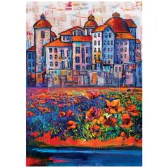 A1 Decoupage Fiber - Village In Color - 1 sheet, A1 size