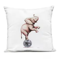Stupell Industries Elephant on Disco Ball Outdoor Printed Pillow design by Amanda Greenwood, 18 x 7 x 18