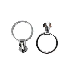 Zipper Pull &ndash; Glossy Round Metal O Ring 5MM in Nickel