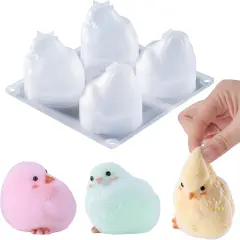 LET'S RESIN 4 Pcs Chicks Silicone Molds for Taba Squishy, Cute Animal Molds for Squishy Maker, Resin Casting, Effortless Demolding for Stress Relief DIY Decompression Gift Home Decor