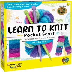 Learn to Knit Pocket Scarf - Kids Craft Kit