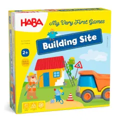 HABA My Very First Games Building Site, A Cooperative Learning Kids Game, Toddler Learning Activities & Games for 2+ Year Olds with Included Toy Truck Multicolor
