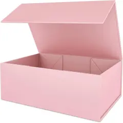 Pink Gift Box 12" x 6" x 4" with Magnetic Closure Lid Gift Box for Presents,Bridesmaid Gifts Box,Cute Box,Birthday Gift box,Luxury for Gift Packaging, Magnetic Gift Box for Wrapping Gifts (Pink)
