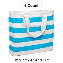 Stripe Canvas Tote Bags 17 5/16 '' x 4 1/4 '' x 14 '' Reusable and Stylish