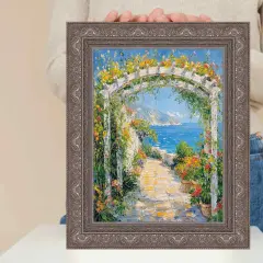 Wide Aged Vintage Silver Leaf Gothic Luxury Picture Frame 11x15 frame