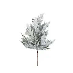 24" Flocked Cedar Spray | Artificial Snowy Cedar Christmas Greenery-85336SP24