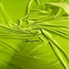 1 Yard Vibrant Lime Green Stretch Velvet Plush Stretch Velour Fabric for Costumes, Apparel, Upholstery & Crafts 58/60 Inch Wide
