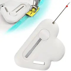 Magnetic Seam Guide for Sewing Machine with Seam Ripper Thread Remover Tool Multifucntional Magnetic Sewing Guide Hemmer with Scale Universal Sewing Supplies and Accessories(White)