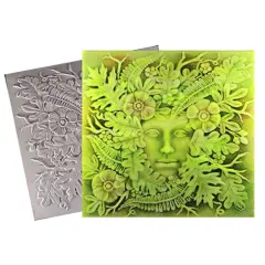 12&rdquo; x 12" x 0.5" Lady in The Woods Texture Glass Fusing Kiln Mold