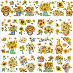 12 Sheets Floral Butterfly Rub on Transfers for Furniture