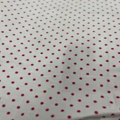 1 Yard Small Polka Dot Poly Cotton Fabric 60" White/Red
