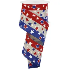 2.5" Multi Stars On Stripes: Natural (10 Yards)