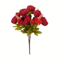 20&rdquo; Artificial Red Peony Bush &ndash; Faux Peony Bouquet with 13 Stems-63220-RD