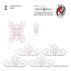 044 Feathered Flower Border Pantograph by Linda V. Taylor