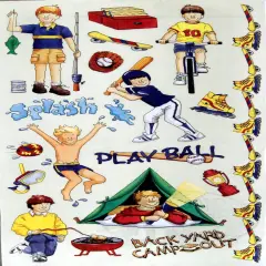 Two Busy Moms Vintage Boy Activities Clear Stickers