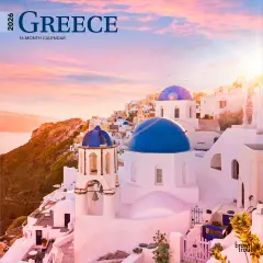 Greece | 2026 12 x 24 Inch (Hanging) Monthly Square Wall Calendar | Plastic-Free