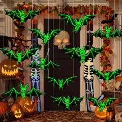 16 Pcs Outdoor Hanging Bats for Halloween