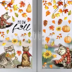 Fall Thanksgiving Window Cling Sticker 45PCS