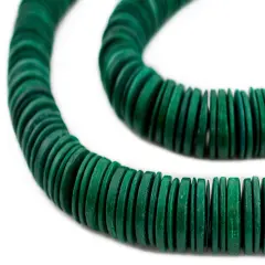The Bead Chest Green Disk Coconut Shell Beads (20mm)
