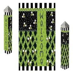 Bee Trellis Art Pole 20 Inches Tall Painted Peace