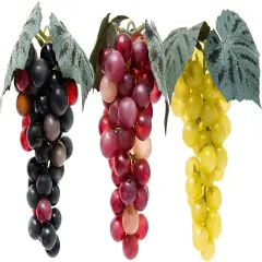 3 Bunches Lifelike Fake Grapes