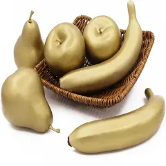 6Pcs Lifelike Fake Fruits - Golden